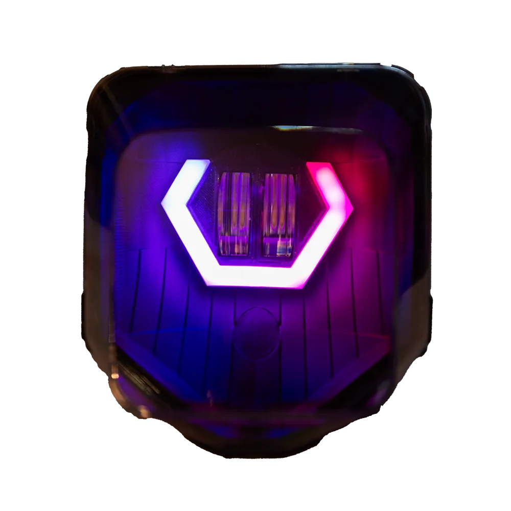 Hexagon Husqvarna RGB LED headlight